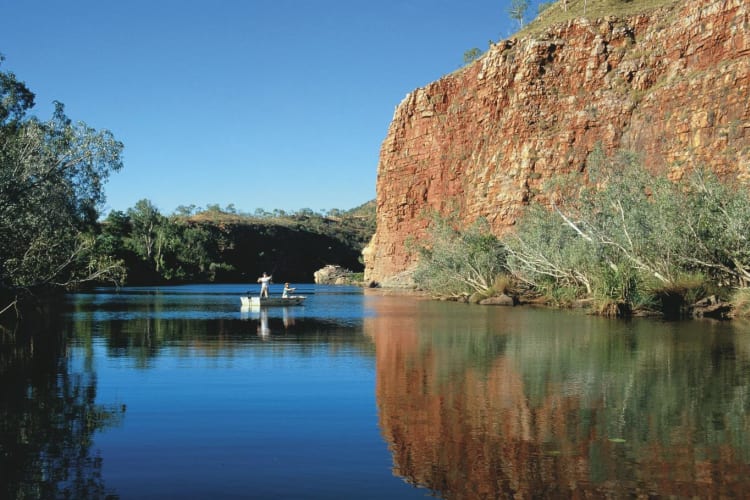 Couple fishing at Explosion Gorge